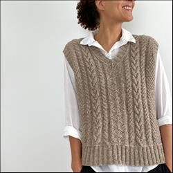 Knit Vest Pattern Women, Cable Vest, Knit Vest Pattern Free, Vest Knitting Pattern, Vest Pattern Free, Aran Knitting Patterns, Crochet Poncho Free Pattern, Summer Yarn, Knit Vest Pattern