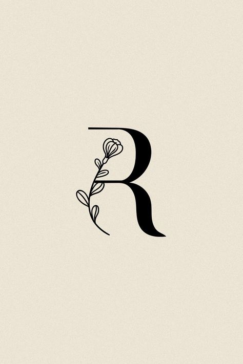 Letter R Tattoo, Beauty Branding Design, R Letter Design, Design Branding Identity, R Letter, Desain Buklet, Sketch Tattoo Design, Arm Band Tattoo, Cool Pencil Drawings