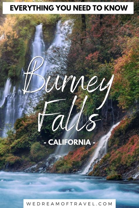 This travel guide covers everything you need to know about photographing, hiking, and camping at McArthur Burney Falls State Park in Northern California. Burney Falls CA | Burney Falls California | McArthur Burney Falls Memorial State Park | California Photography Burney Falls Ca, Burney Falls California, Buttermilk Falls State Park, Bracklinn Falls, Cummins Falls State Park, Mckinney Falls State Park, Northern California Road Trip, Burney Falls, Camping Photo