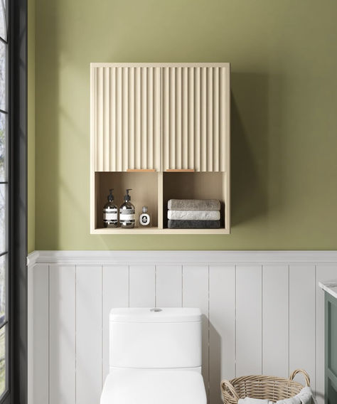 bathroom furniture ideas cabinet Wall Mounted Cupboard, Fluted Bathroom, Over Toilet Storage Cabinet, Wall Mounted Bathroom Cabinet, Toilet Storage Cabinet, Bathroom Furniture Ideas, Over Toilet Storage, Bathroom Wall Cabinet, Wall Mounted Bathroom Cabinets