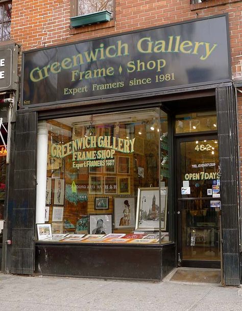 Greenwich Gallery Frame Shop - selling lots of my originals & prints. 6th Ave near 11th Street (near French Roast) Art Gallery Shop Interior, Art Gallery Store Design, Picture Framing Business, Fiber Painting, Store Picture Frames, Picture Frame Store, Gallery Wall Template, Photo Frame Shop, Pallet Project