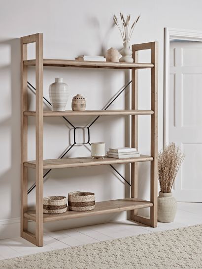 Storage Solutions, Wall Mounted Storage Shelves, Units, Cabinets & Coat Racks UK Oak Shelving Unit, Store Shelves Design, Loft Furniture, Tall Bookcases, Deep Shelves, Oak Shelves, Bookcase Shelves, Shelf Unit, Open Shelf