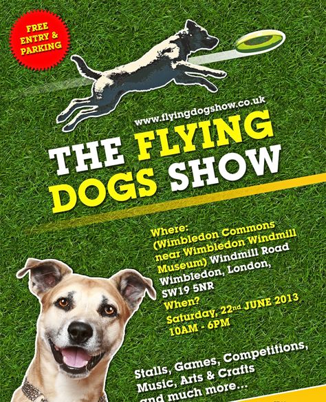 Dog show- poster design Dog Show Poster, Dog Poster Design, Show Poster Design, Poster Graphics, Flying Dog, Best Graphic Design, Corn Dog, Dog Poster, Creative Stuff