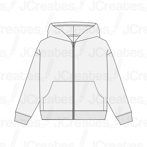 This is a Vector Template/Mockup for a Boxy Zip-Up Hoodie design. Download and customize with ease! This mockup package features editable *.ai and *.eps files compatible with Adobe Illustrator and/or CorelDraw. Explore the flexibility to modify, resize, and adjust colors according to your preferences using these adaptable design files. 📥 This is a Digital Product - No Physical Shipment Important: This is not a pattern. Please read the description attentively! Due to the nature of digital items, they are non-returnable and non-exchangeable on Etsy. Simple Jacket Drawing, Zip Up Mock Up, Zip Up Hoodie Drawing, Zip Up Hoodie Template, Hoodie Mockup Free Templates, Zip Up Hoodie Mockup, Hoodie Layout, Hoodie Outline, Mockup Design Templates