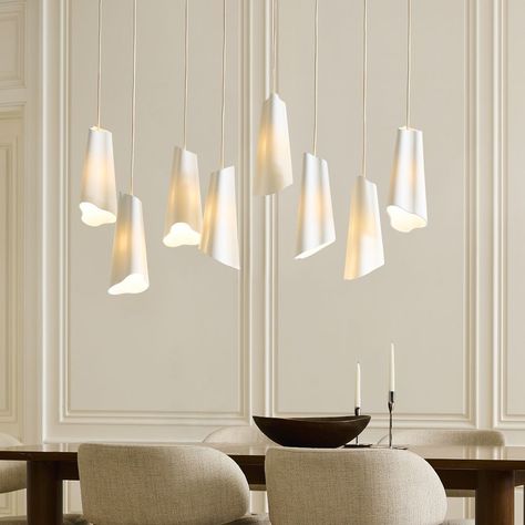 Buy online Sofia Linear Chandelier (117cm) now | West Elm UAE Dining Room Chandelier Modern, Mobile Chandelier, Waterfall Chandelier, Dining Chandelier, Modern Chandeliers, Interior Design Business, Contemporary Chandelier, Dining Lighting, Linear Chandelier