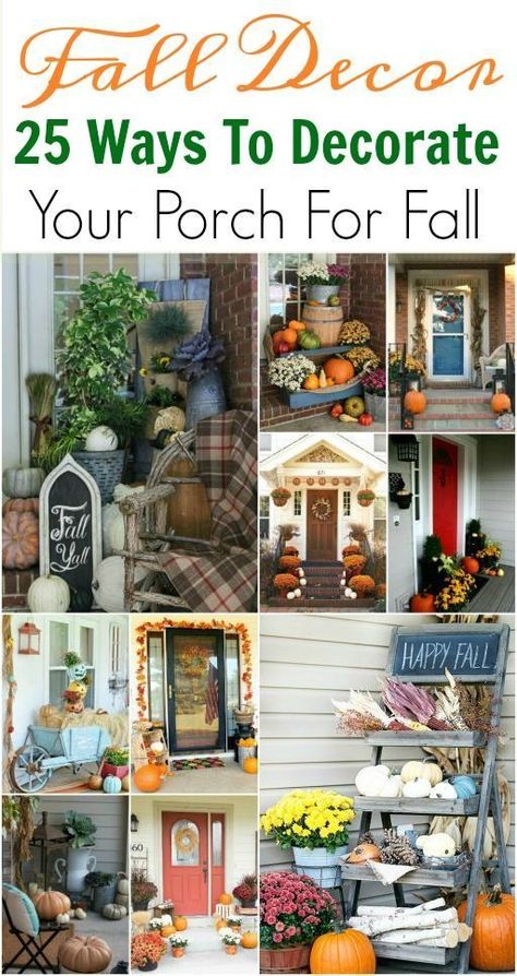 Porch Fall Decorating Ideas, Fall Porch Decorating Ideas, Porch Fall Decor, Fall Front Porch Decor Ideas, Outside Fall Decor, Image Halloween, Porch Decorating Ideas, Rustic Autumn, Wood Walls