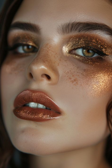 Unlock the Beauty of Your Brown Eyes with These 15 Makeup Ideas Earthy Makeup Looks, Lion Fashion, Makeup Ideas For Brown Eyes, Brown Eye Makeup, Junk Kouture, Burgundy Eyeshadow, Bronze Makeup Look, Brown Eyes Pop, Golden Makeup