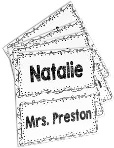 Name Tags With Cricut, Black And White Name Tags Free Printable, Editable Tags Free Templates, Editable Name Tags Free Printable Labels, Name Tags Printable Templates Free, Free Editable Name Tags, Name Tags Printable Templates, Name Tags For School, Cubby Name Tags