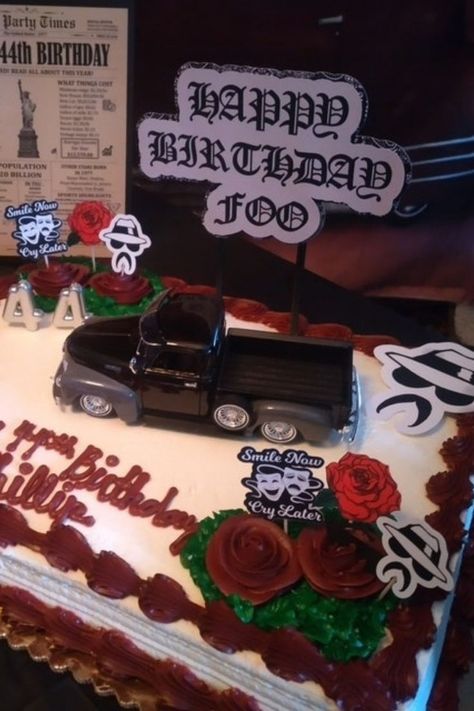 Lowrider Birthday Cake, Cholo Party Decorations, Chola Party, Red Party Themes, Moms 50th Birthday, 13 Birthday Cake, Mom Party, Bday Party Theme, 16th Birthday Gifts