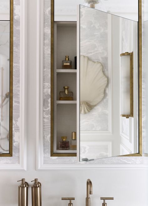 Bathroom Mirror Cupboard, Residence Interior Design, Mirror Cupboard, Master Bath Mirror, Chelsea Townhouse, Residence Interior, Townhouse Designs, Warm Interior, Toilet Design