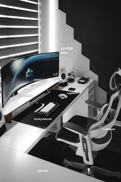 #EDIFIER #MR4Speakers #StudioMonitor #HomeAudio #HomeSpeakers #DeskSetup #SetupIdeas #SetupGoals #HomeDecor #Minimalist #LaborDay #Music #PlaylistGoals #Relaxation #MaximizeVibes #MusicPrints #Holidays #HomeDecoration #Roomtour Game Night Aesthetic, Gamer Room Design, Gaming Room Ideas, Gaming Computer Room, Gamer Aesthetic, Aesthetic Gaming, Games Room Inspiration, Aesthetic Game, Gaming Aesthetic