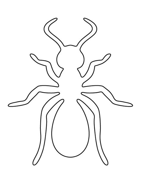 Ant pattern. Use the printable pattern for crafts, creating stencils, scrapbooking, and more. Free PDF template to download and print at http://patternuniverse.com/download/ant-pattern/. Bug Template, Ant Pattern, Insects Theme, Scrapbook Flowers, Silhouette Stencil, Insect Art, Scroll Saw Patterns, Stencil Template, Stencil Designs