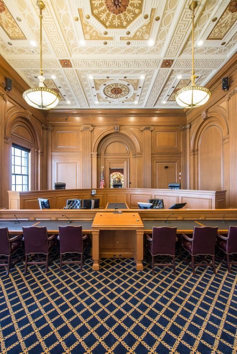 Courthouse Interior, Moot Court, Thurgood Marshall, Trial Court, Black Betty, Carpet Installation, Minecraft Ideas, Commercial Flooring, Entry Hall