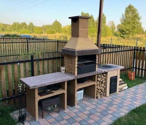 Outdoor Grill Diy, Backyard Grill Ideas, Cosy Garden, Barbeque Design, Outdoor Bbq Area, Small Yard Landscaping, Barbecue Design, Outdoor Barbeque, Outdoor Fireplace Designs