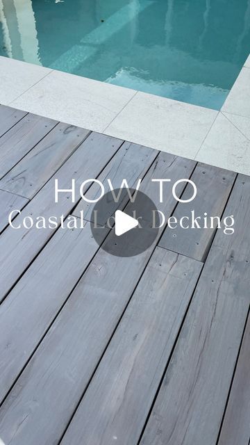 Jannah | Home styling/reno + UGC on Instagram: "HOW TO: 
• First we gave the deck a light sand using a hand held sander. 

• Then we used the @cabotsanz Deck Clean and gave it a scrub. 

• Next was applying the @cabotsanz Deck & Exterior Stain (water based) in BEACH HOUSE GREY. Applied with a deck brush applicator (all items from @bunnings ) 

• We didn’t want the wood grain to not be visible, so since it’s water based, you can add up to 20% water to the stain. We did this and applied 3 coats. 

It’s as easy as that. Absolutely loving the coastal ashy toned decking. 

#cabots #cabotsaus #beachhousegrey
#weekenddiy #tipsandtricks #dreamdecks
#decklife #weekendprojects #outdoordecking
#greydeck #outdoordeck #diyprojects
#australiandecking #homeimprovement
#myhomevibe #deckdesign #saturdayvib Grey Deck, Exterior Stain, Home Styling, Weekend Projects, Outdoor Deck, The Deck, Deck Design, Sanders, Wood Grain