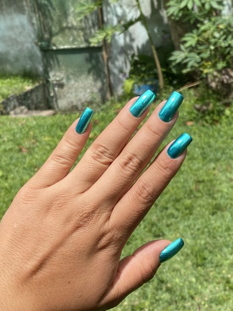 Dark Teal Acrylic Nails, Teal Nails Turquoise, Teal Acrylic Nails, Turquoise Nails, Manicure Ideas, Dark Teal, Teal Colors, Nail Colors, Acrylic Nails