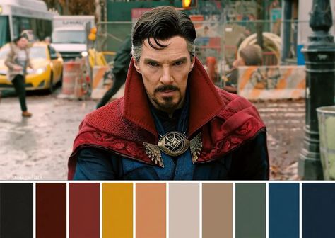 Cinematic Color Palette, Doctor Stranger Movie, Cinematic Shots, Movie Color Palette, Colour Study, Marvel Coloring, Color Pantone, Multiverse Of Madness, Hacker Wallpaper