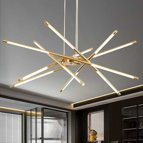 Amazon.ca: Ceiling Lighting - Chandeliers / Ceiling Lights: Tools & Home Improvement Farmhouse Hanging Light, Dining Room Farmhouse, Modern Gold Chandelier, Lamp For Kitchen, Chandeliers For Dining Room, Chandeliers Modern, Linear Pendant Light, Modern Led Ceiling Lights, Art Lamp