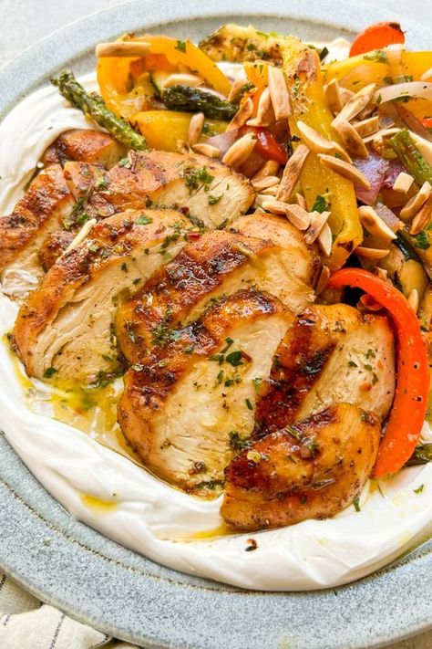 Grilled Rosemary Chicken and Mediterranean Vegetables | PrimalGourmet Grilled Rosemary Chicken, Mediterranean Vegetables, Oregano Chicken, Gourmet Grilling, Seasonal Vegetables, Mediterranean Chicken, Rosemary Chicken, Diet Ideas, Grilling Chicken Breast