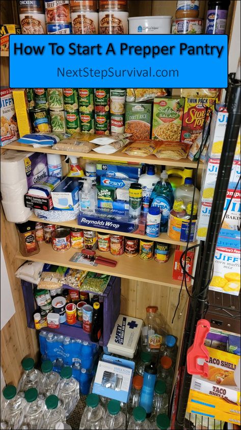 How To Start Prepping, Prepper Closet, Preppers Pantry Stockpile, Prepper Room, Prepper Storage, Prepping For Beginners, Storing Food Long Term, Prepper Pantry, Emergency Preparedness Food Storage