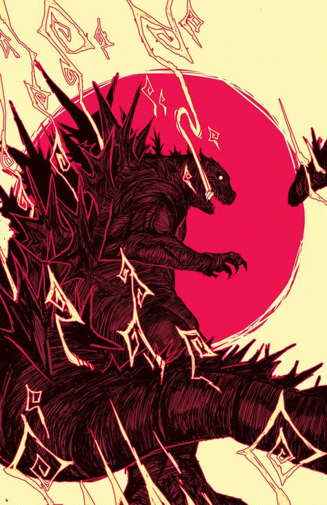 Godzilla Drawing, Godzilla Tattoo, Mythical Creature Art, Big Lizard, Kaiju Design, Godzilla Wallpaper, All Godzilla Monsters, Instagram King, Dragon Artwork Fantasy