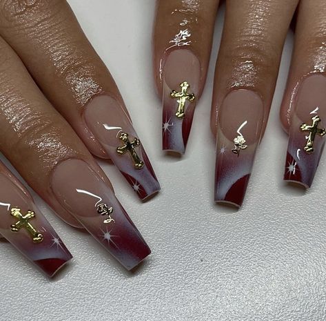 Airbrush Nails, Grunge Nails, Classy Acrylic Nails, Long Acrylic Nails Coffin, Bling Acrylic Nails, Nails 2024, Dream Nails, Fire Nails, Funky Nails