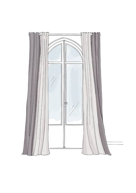 Elige la cortina perfecta para cada tipo de ventana Room Sofa, Illustrator, Curtains, Mirror, Furniture, Quick Saves, Home Decor, Home Décor