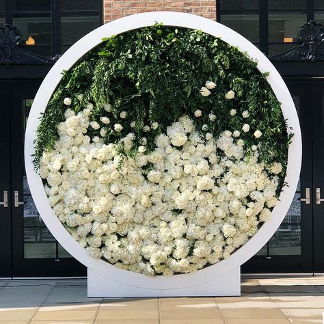 A backdrop that makes the mouths drop. #revelineverything Business Backdrop, Circular Backdrop, Wedding Photo Walls, Enchanted Forest Birthday, Photobooth Backdrop, Circle Arch, Floral Arch Wedding, Photo Backdrop Wedding, Wedding Ceremony Backdrop