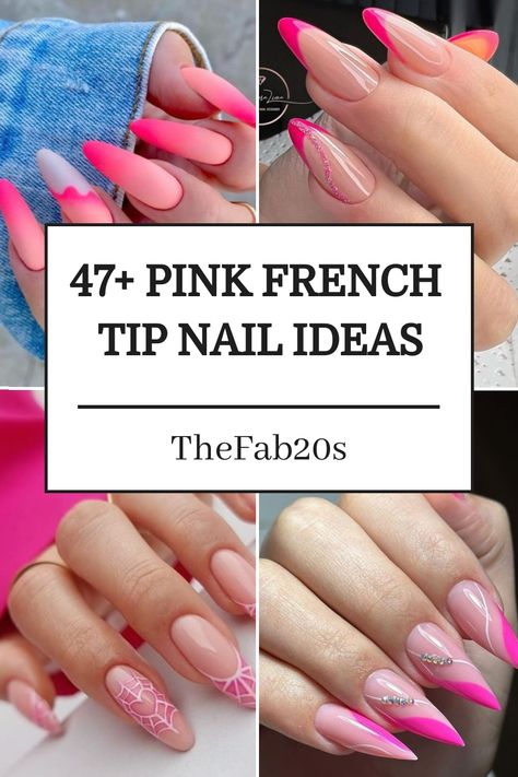 Looking for some nail inspo? Check out these stunning pink French tip nails with a unique design! Whether you prefer almond shape or a different style, these nails are perfect for any occasion. Step up your nail game with this chic and feminine look. Perfect for those who love a touch of pink in their manicure routine. French Tip Aesthetic, Pink French Tip Nail Designs, Pink French Tip Nails, Ombre French Nails, Tip Nail Designs, Classic Nail Designs, French Manicure Nail Designs, Pink French Manicure, Pink French Tip