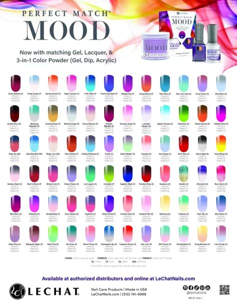 Mood Change Nails Gel Polish, Lechat Perfect Match Gel Polish Colors, Temperature Changing Nails, Mood Polish Gel Nails, Color Changing Nails Designs, Perfect Match Gel Polish Colors, Mood Change Nails, Mood Nail Polish Gel, Mood Changing Nail Polish