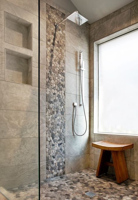 Tranquil Touch - Asian - Bathroom - Austin - by Blue Diamond Remodeling | Houzz Asian Bathroom Ideas, Modern Japanese Bathroom, Japanese Bathroom Ideas, Japandi Bathroom Design, Japanese Bathroom Design, Japanese Style Bathroom, Asian Bathroom, Rock Shower, Spa Style Bathroom