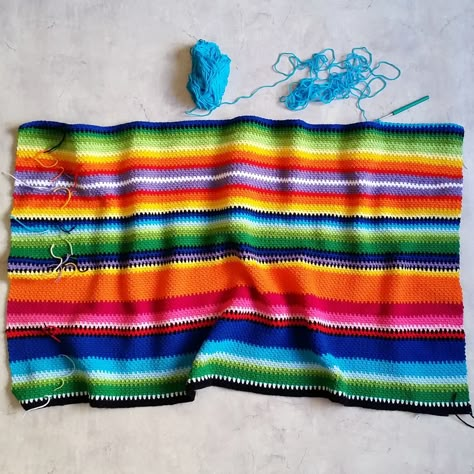 Crochet Mexican Blanket, Crochet Serape, Crochet Mexican, Crochet Succulent, Serape Blanket, Temperature Blanket, Attic Flooring, Attic Room, Crochet Afgans