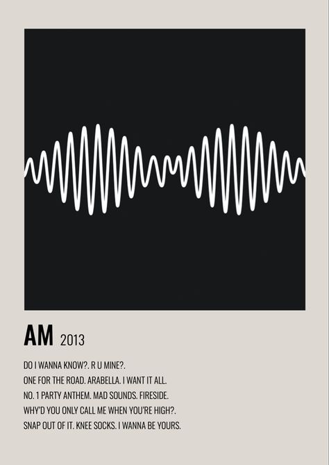 AM album poster Am Album Poster, Am Album, Party Anthem, Album Posters, Snap Out Of It, Band Posters, Knee Socks, Arctic Monkeys, Monkeys