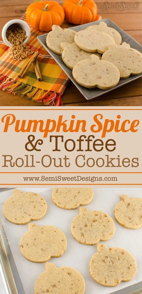 Pumpkin Spice Toffee, Pumpkin Spice Cookie Recipe, Spice Cookie Recipes, Pumpkin Spice Cookies, Fall Cookies, Spice Cookies, Fall Spices, Cut Out Cookies, Fall Baking