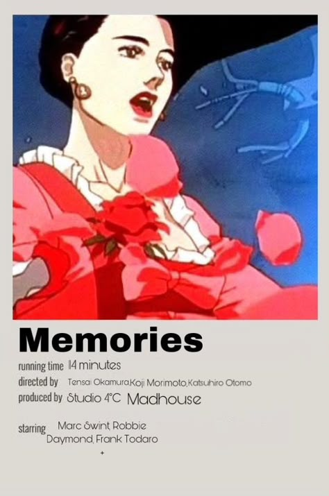 Memories Anime 1995, Old Anime Recommendations, Memories 1995, Memories Anime, Sci Fi Anime, Japanese Animated Movies, Anime Suggestions, Animes To Watch, Anime Printables