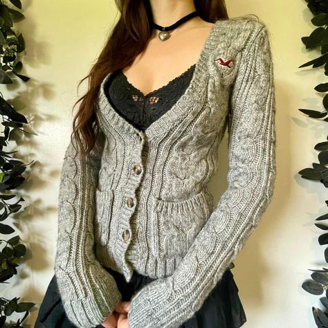 y2k 2000s Hollister button up knit cardigan extra... - Depop Hollister 2000s, 2000s Hollister, Hollister Cardigan, Y2k Cardigan, Hacks Clothes, Extra Long Sleeves, Fashion Hacks, Fashion Hacks Clothes, Y2k 2000s