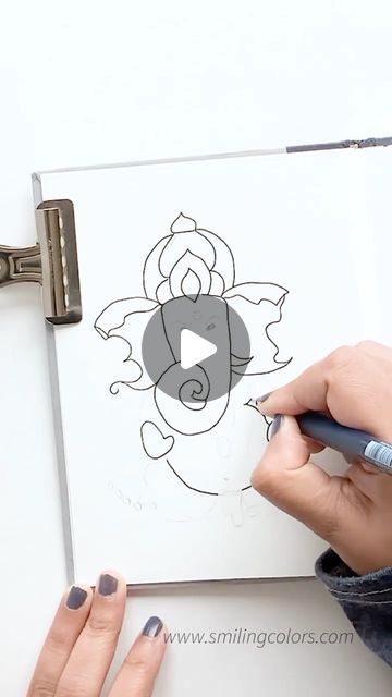 Smitha Katti | Smiling Colors on Instagram: "Ganapati Bappa Morya! May Lord Ganapati remove all the obstacles and bless us all with good health, happiness and success always . How to Draw Ganesha step by step- https://www.smilingcolors.com/how-to-draw-ganesha/ . #ganeshadrawing #sketchbookart #pendrawing" How To Draw Ganesha, Ganapati Bappa Drawing, Cute Ganesha Drawing, Ganapati Drawing, Draw Ganesha, Lord Ganesha Drawing, Ganapati Bappa Morya, Ganapati Bappa, Ganesha Drawing