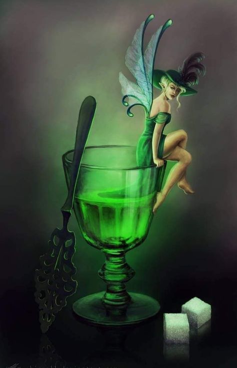 Green Fairy Absinthe, Absinthe Fairy, Absinthe Art, Punk Cartoon, Fairy Images, Green Fairy, Fairy Artwork, Fairy Tattoo, Vintage Witch