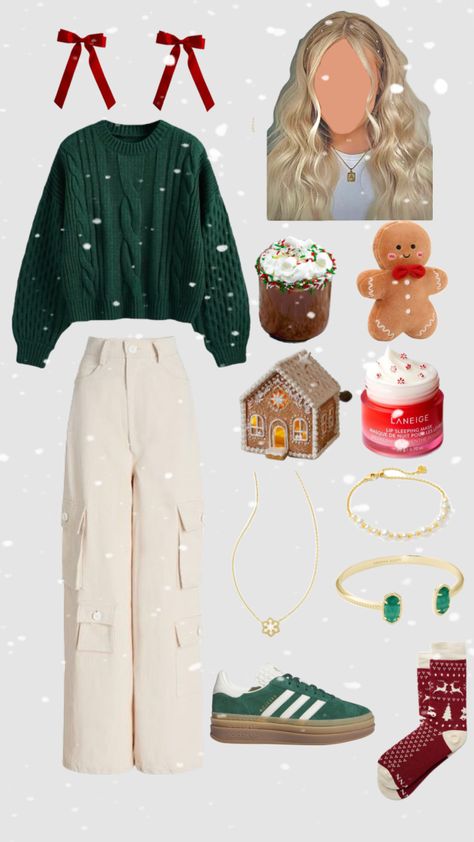 @enchantedswiftie #christmas #outfit #fyp #comp Christmas Fit Ideas Women, Christmas Eve Outfits Teen Girl, Christmas Jumper Day Outfit, Teen Girls Christmas Outfits, Xmas Theme Outfits, Outfit Ideas For A Christmas Party, Cute Christmas Outfits Teen Girl, Crismas Outfits Girl, Cute Christmas Concert Outfits