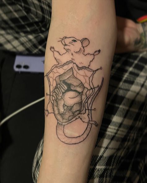 by @ophanimink on ig Dissection Tattoo, Hand Tattoo Cover Up, Rat Tattoo, Tattoo Cover, Tattoo Cover-up, Hand Tattoo, Hand Tattoos, Geometric Tattoo, Tatting