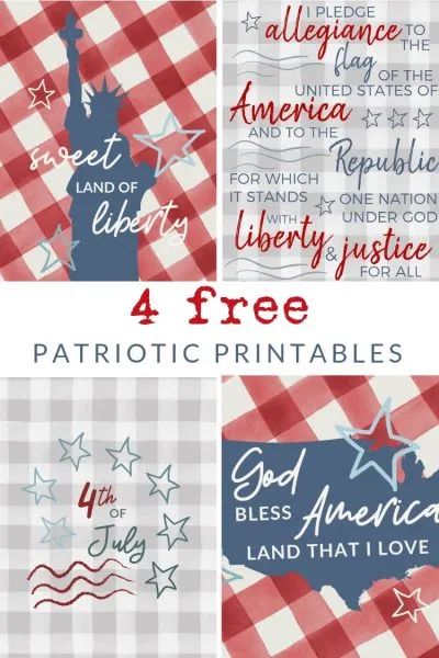 Printables Archives - Page 2 of 7 - The Crazy Craft Lady Patriotic Printables, Printables Planner, Farmhouse Printables, Patriotic Projects, Bujo Planner, 4th July Crafts, Free Vintage Printables, July Ideas, Project Life Cards