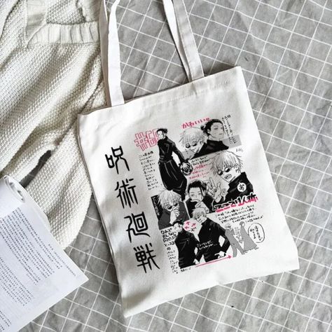 Cartoon Interior, Anime Tote Bag, Anime Crafts Diy, Cartoon Canvas, Anime Bag, Japanese Harajuku, Anime Crafts, Diy Tote Bag, Poses References