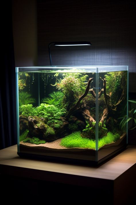 Live Planted Aquarium, Beautiful Aquariums Tanks, Planted Nano Tank, Plant Aquarium Ideas, Planted Tank Ideas, Japanese Aquarium, Plant Aquarium, Planted Aquarium Aquascaping, Planted Tank