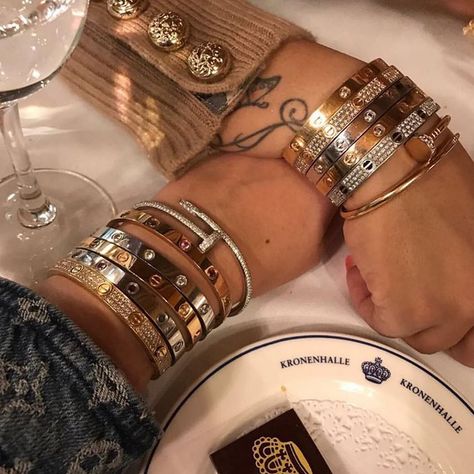 CARTIER Fan Page on Instagram: “Woah just breathtaking by @sam1ralicious . . . . #CARTIER #CARTERLove #CARTIERLoveBracelet #CARTIERRing #CARTIERWatch #CARTIERBracelet…” Cartier Bangle, Diamond Watches, Cartier Bracelet, Felt Jewelry, Stainless Steel Bangles, Dope Jewelry, Free Bracelet, Expensive Jewelry, Stacked Jewelry