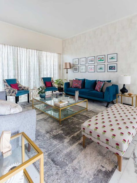 An urban home for a family of four | Goodhomes.co.in Couch Styling Ideas, Couch Aesthetic, 2023 Home Interior, Quirky Living Room, Couch Styling, Colorful Apartment, Cool Bunk Beds, Bunk Bed Designs, Couch Design