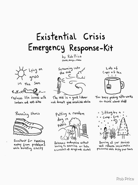 "Existential Crisis Emergency Response Kit" T-shirt by wanungara | Redbubble Existential Humor, Crisis Counseling, Existential Therapy Activities, Mental Crisis, Crisis Plan, Existential Questions, Existential Crisis Aesthetic, Existential Crisis Quotes, Existential Thoughts