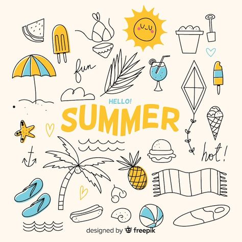 Drawing Ideas Summer, Month Lettering, Guessing Games For Kids, Summer Illustration, Background Drawing, Summer Backgrounds, Summer Landscape, Beach Nails, Summer Wallpaper