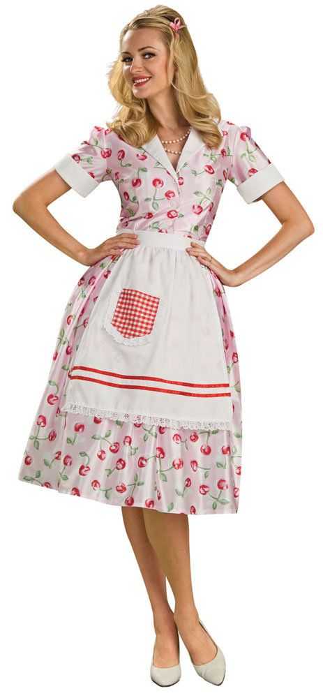 Adult 50s Housewife Costume -- This site has various decade costumes 50s Housewife Outfit, 50s Housewife Dress, Housewife Outfit, Housewife Costume, 50s Housewife, Housewife Dress, 1950s Housewife, 50s Costume, 50s Outfits