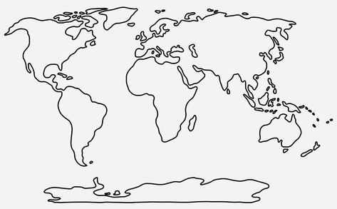 Freehand world map sketch on white background. World Map Sketch, World Map Drawing, World Outline, Blank World Map, World Map Outline, Map Sketch, Map Drawing, Situational Awareness, Map Outline