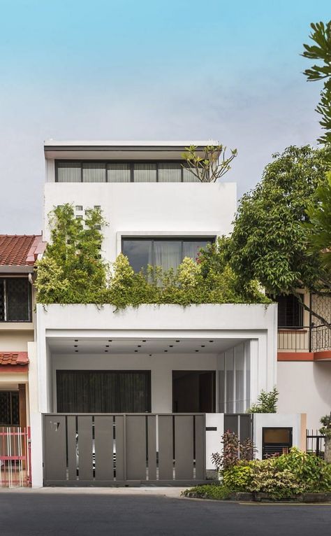 House Tour: A Holland Road terrace house that features a three-storey airwell - Home & Decor Singapore House Skylight, Terrace House Renovation, Three Storey House, Modern Terrace House, Terrace House Interior, Small House Renovation, Terrace House Design, Central Atrium, Singapore House